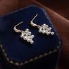 Gold And Silver Contrasting Color Bead String Earrings Temperament Grape String Earrings Niche High-End Earrings Show Face Thin Earrings Women