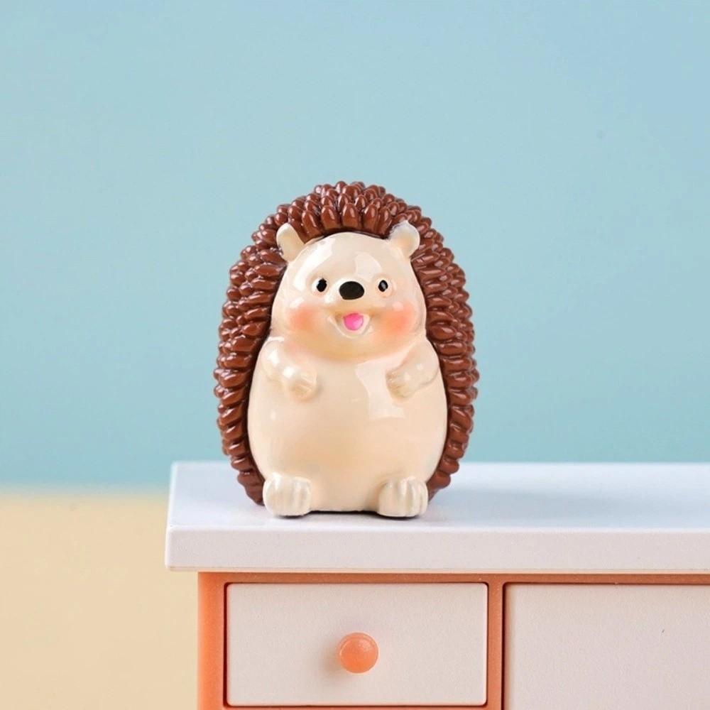 6 pcs Creative Hedgehog Figurines Resin Mini Hedgehog Sculpture  Car Interior Decor