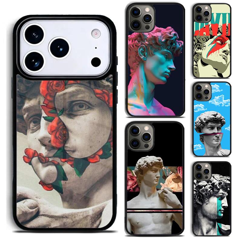 David Statue Abstract Art Phone Case For iPhone 17 16 15 14 13 12 11 Pro Max Plus 17Air Soft Silicone Cover