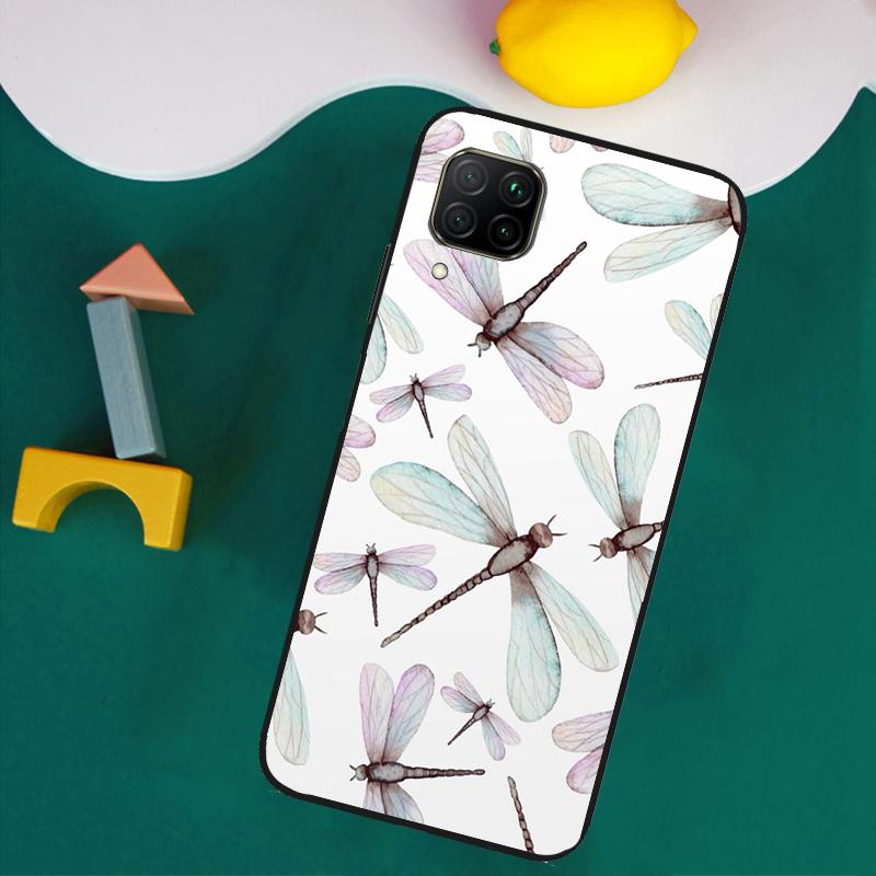 Luxury Dragonfly For Huawei Nova Y73 Y72 Y70 Y90 Y60 Y61 Y91 12s 12i 11i 8i 9 10 SE P40 Lite P30 P60 Pro Case