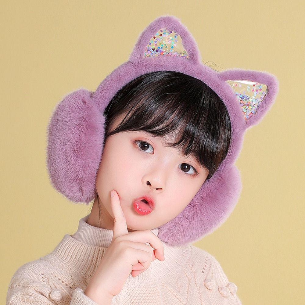 Earcap Cat Ear Earmuffs Cartoon Winter Ear Cover Outdoor Plush Earmuffs  Baby