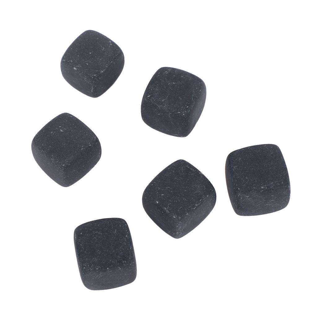 6Pcs Whiskey Stones Cubes Basalt Enhanced Flavor Whiskey Rock Set for Gin Wine Vodka Water Gift