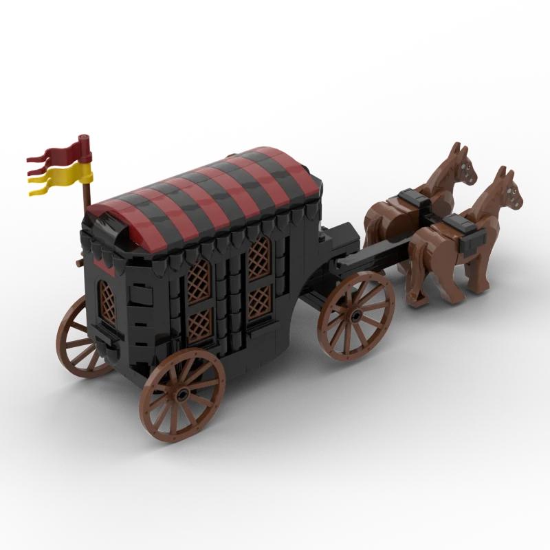 Moc Creative Expert Building Blocks Medieval Model Lion Knight's Carriage Bricks DlY Assembly Construction Toys For Kids Gifts