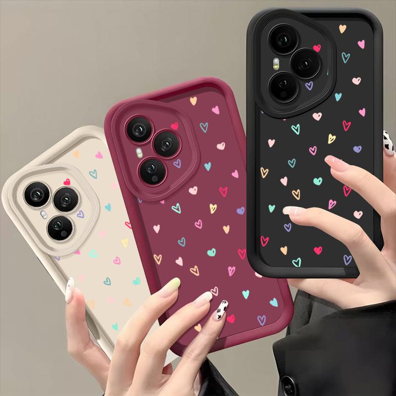 Soft TPU Phone Case For Honor 400 Pro 200 Pro X8c X9c Smart X6a X6b X6c Magic7 Lite Mini Heart Printed Silicone Protect Cover