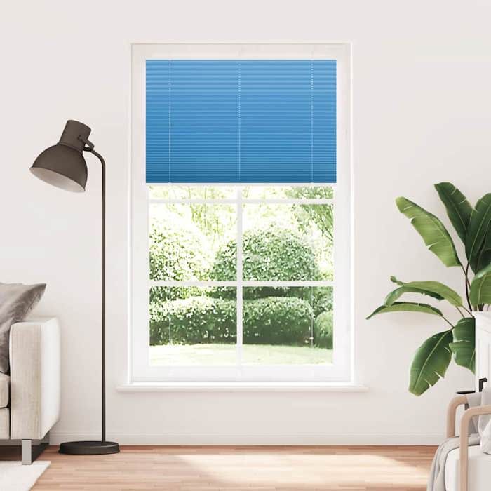 VidaXL Store Pleated Blue 115x200 Cm Fabric Width 114.4cm Polyester, Window Pleated Blind, Accordion Blind, Blind 4015214