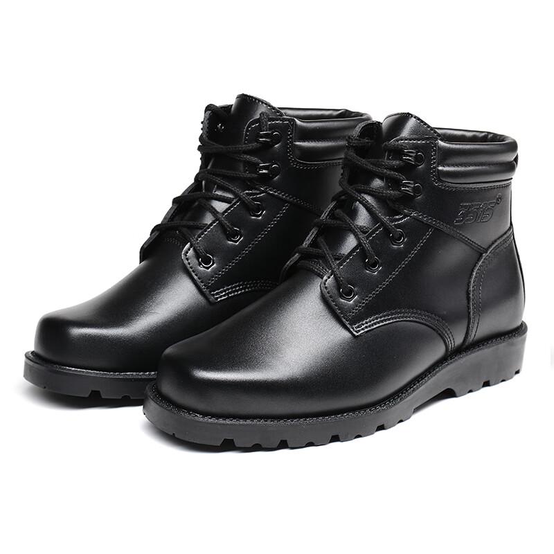 Jihua 3515 Men's Winter Leather Wool Combat Boots