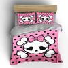 Pink Skull Polka Dot Bedding Set Bedding Duvet Cover Set Duvet Cover Pillowcases (1 * Duvet Cover 2 * Pillowcases, Without Duvet Insert)