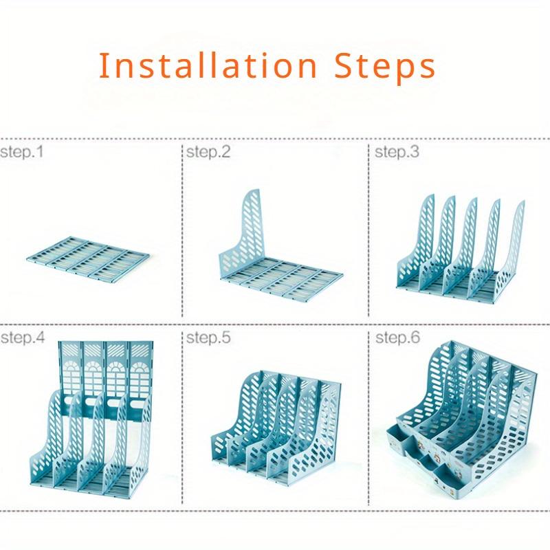 Multifunctional Bookshelf Folder Storage Box With Pen Holder Simple File Racks Book Stand Office Organize Desktop Rack Organizer