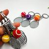 Cute Tennis Racket Keychain 6 Color Mini Pendant Durable Sports Design for Car Keyring Backpack Student Gift Idea