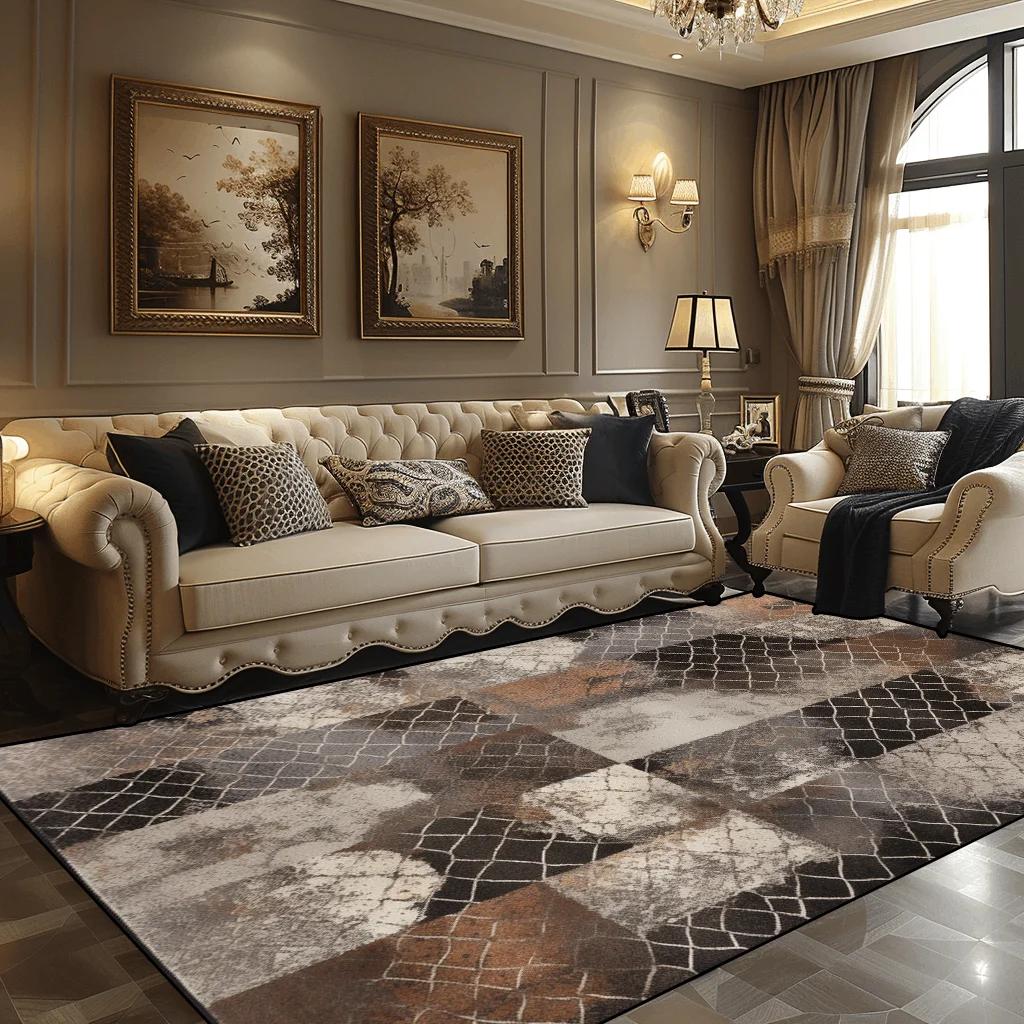 

Персидский ретро-ковер для украшения гостиной, роскошный домашний декор, спальня, нескользящий коврик, удобный пушистый моющийся напольный коврик 60x90cm door mat