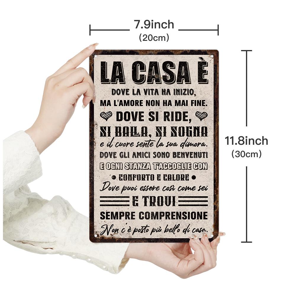 Putuo Decor 1 pièce Art Italien Vintage Métal Étain Panneau, Décoration Murale pour Maison Ferme Salon, Cadeaux Personnalisés pour Amis