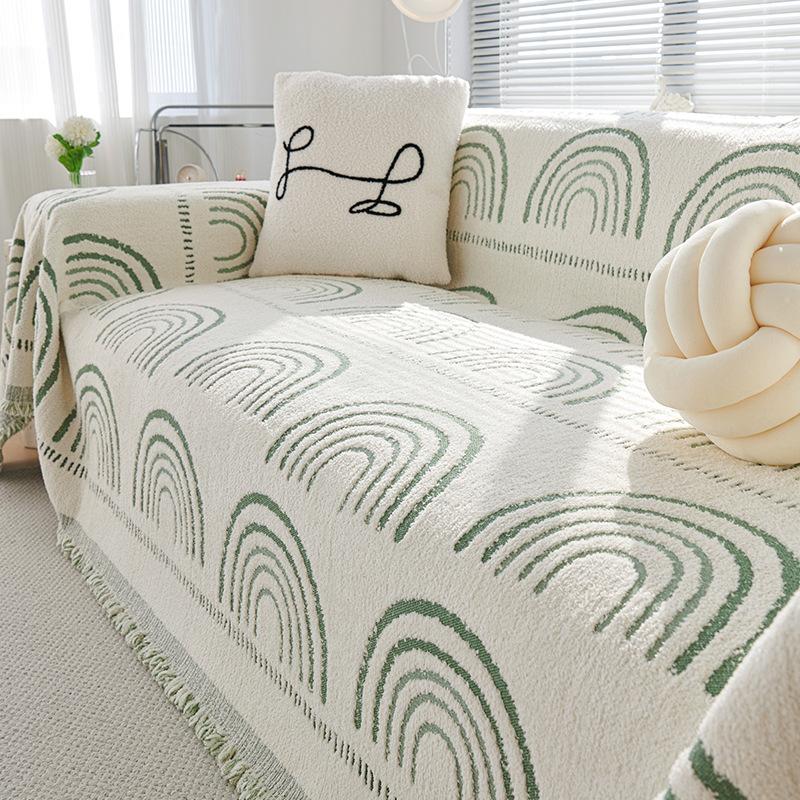 Nordisk Dusk Pledd Full Fire Sesonger Bomull Sofatrekk Håndkle Støv Anti-katt Ripebeskyttelse Trekk Sofapledd Teppe