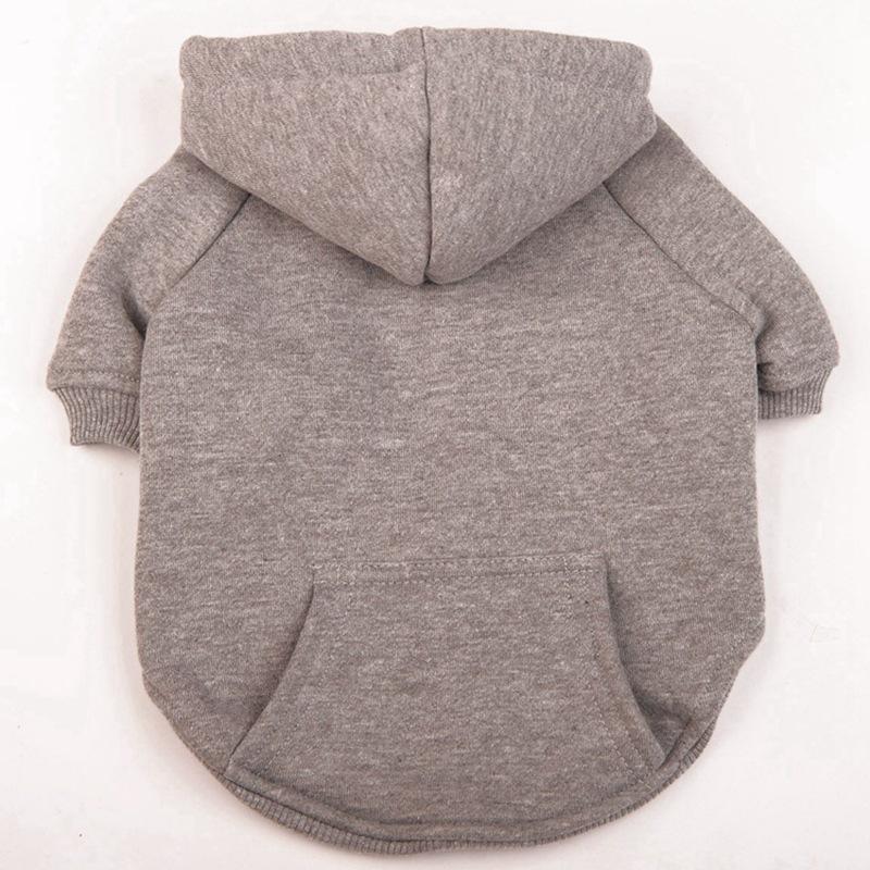 

Толстовка из флиса для домашних животных: Осенне-зимняя куртка для собаки с капюшоном Gray with Buttons