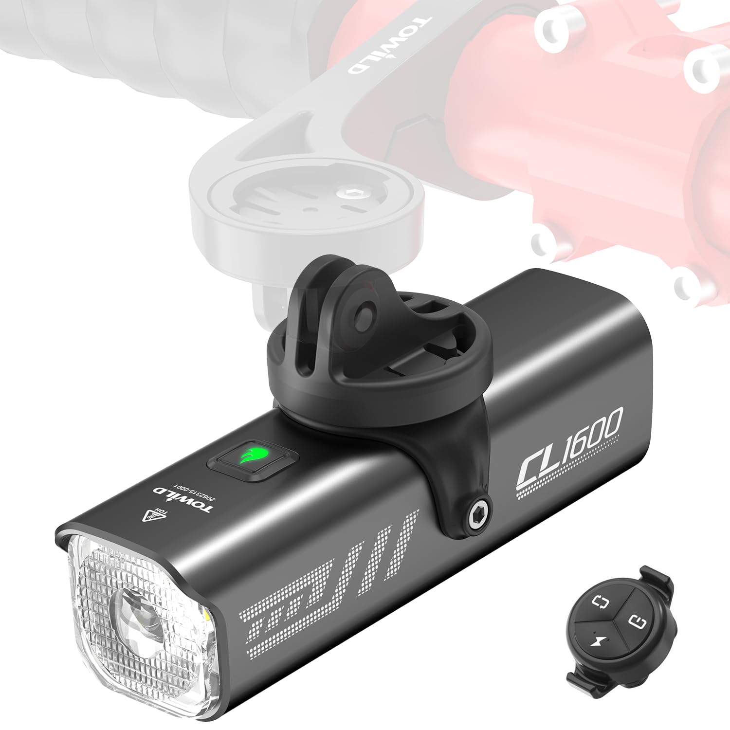 

5000 мАч 1600 люмен Перезаряжаемый Велосипед для шоссе с пультом дистанционного управления Автоматический для кроссовых велосипедов и велоспорта Высокоемкий USB-C фонарь, Подвесной, Высокая яркость, чёрный