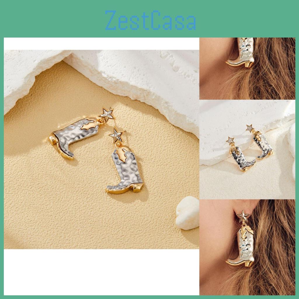 Catching Eye Retro Five Pointed Star Alloy Earrings Ideal For Trendy Women