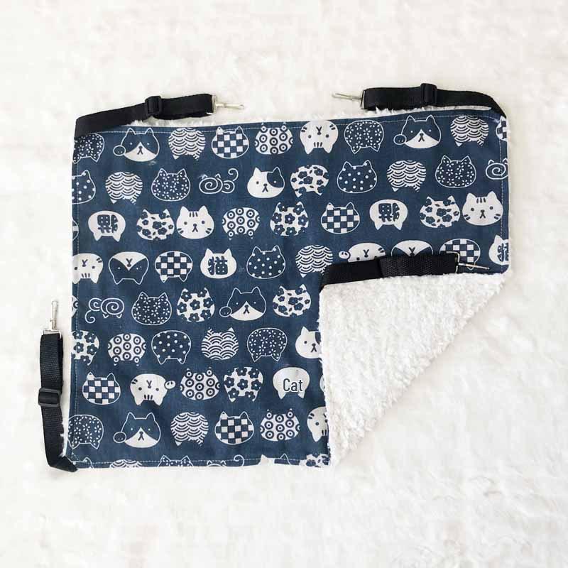 Adjustable Canvas & Plush Cat Hammock for Cage, Spring/Autumn