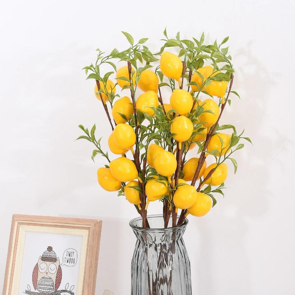 Plastic Simulation Lemon Fruit Tree DIY Fake Plants Indoor Outdoor Decoration