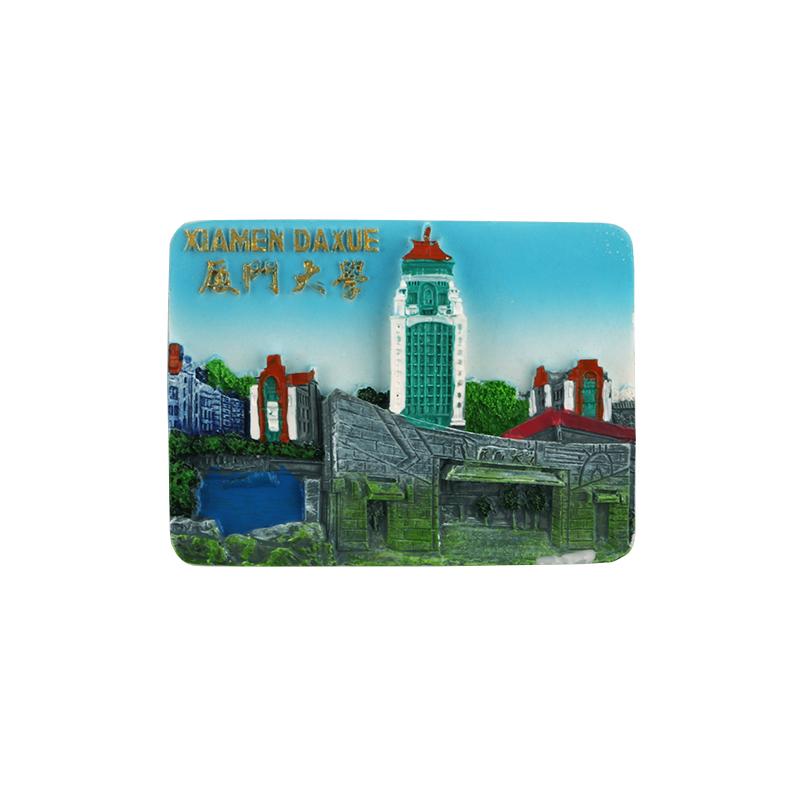 Fujian Xiamen Tourism Handy Gift Handletter Resin 3D Refrigerator Sticker Magnetic Sticker Gulangyu Xiamen Heavenly King Hall