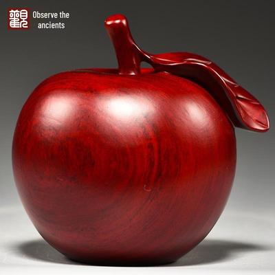 Red Sandalwood Apple Ornament: Rosewood Peace Apple for Home Decor, Living Room TV Cabinets, and Housewarming Gifts.