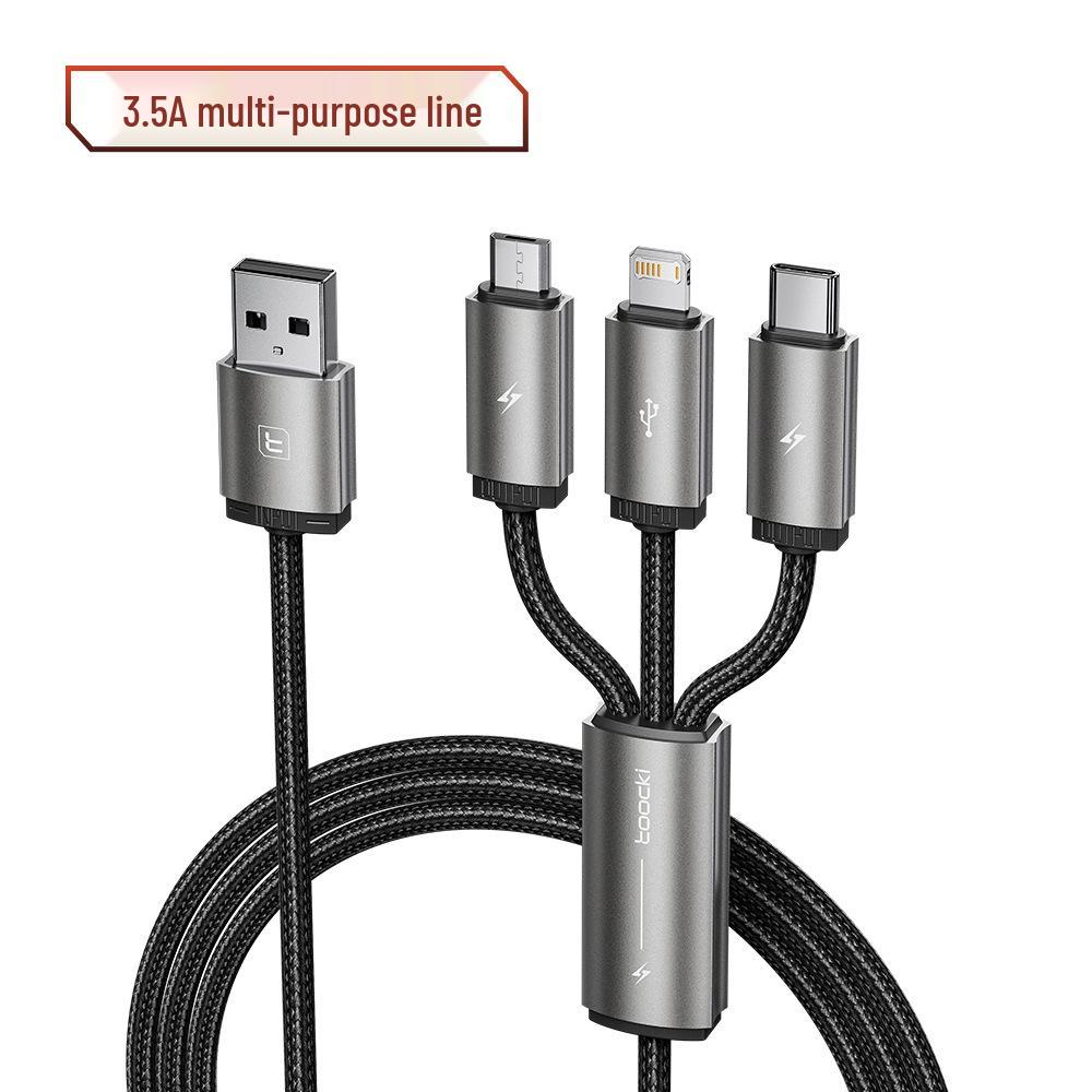 Toocki 3-in-1 Charging Cable for Samsung, Huawei, Apple 14/13 - Multi-Device Data and Charging Cable.