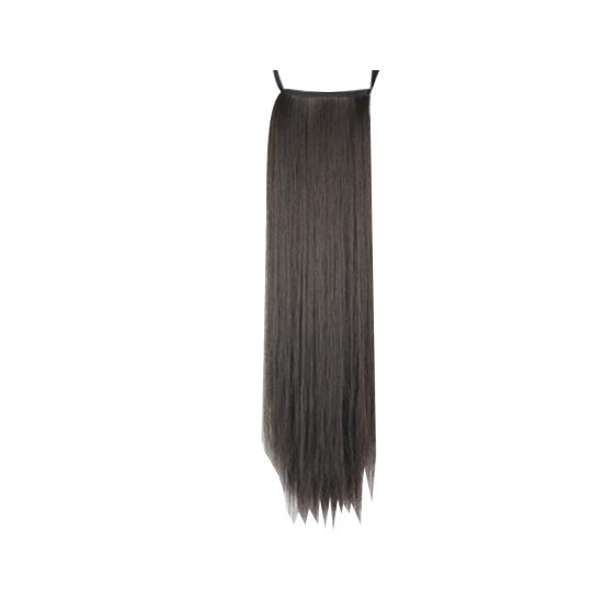 Tight Bandage High Temperature Fiber Long Straight Natural False Ponytail Wigs for Daily Wear