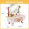 Дитячий дерев'яний столик для рольових ігор з макіяжем та інтерактивними функціями для дитячої кімнати дівчаток