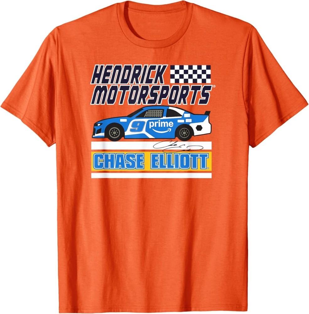 Оранжевая футболка с автографом Чейза Эллиотта №9 от Hendrick Motorsports L