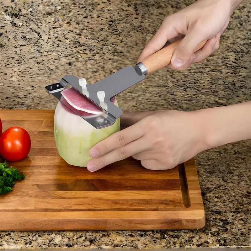 Radish Cutter Slicer Adjustable Cheese Shaver Slicer Stainless Steel Cabbage Kitchen Slicer Radish Carver Shredder With Wood