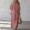 Ladies' Striped Elegant Casual Fashionable Off Shoulder Dress