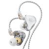 KZA COUSTICS KZ ZAS Earphones, 16-Unit Hybrid Technology Drive Wired Headphones, In-Ear Monitor Headset with Silver-Plated Cable (No Microphone, White