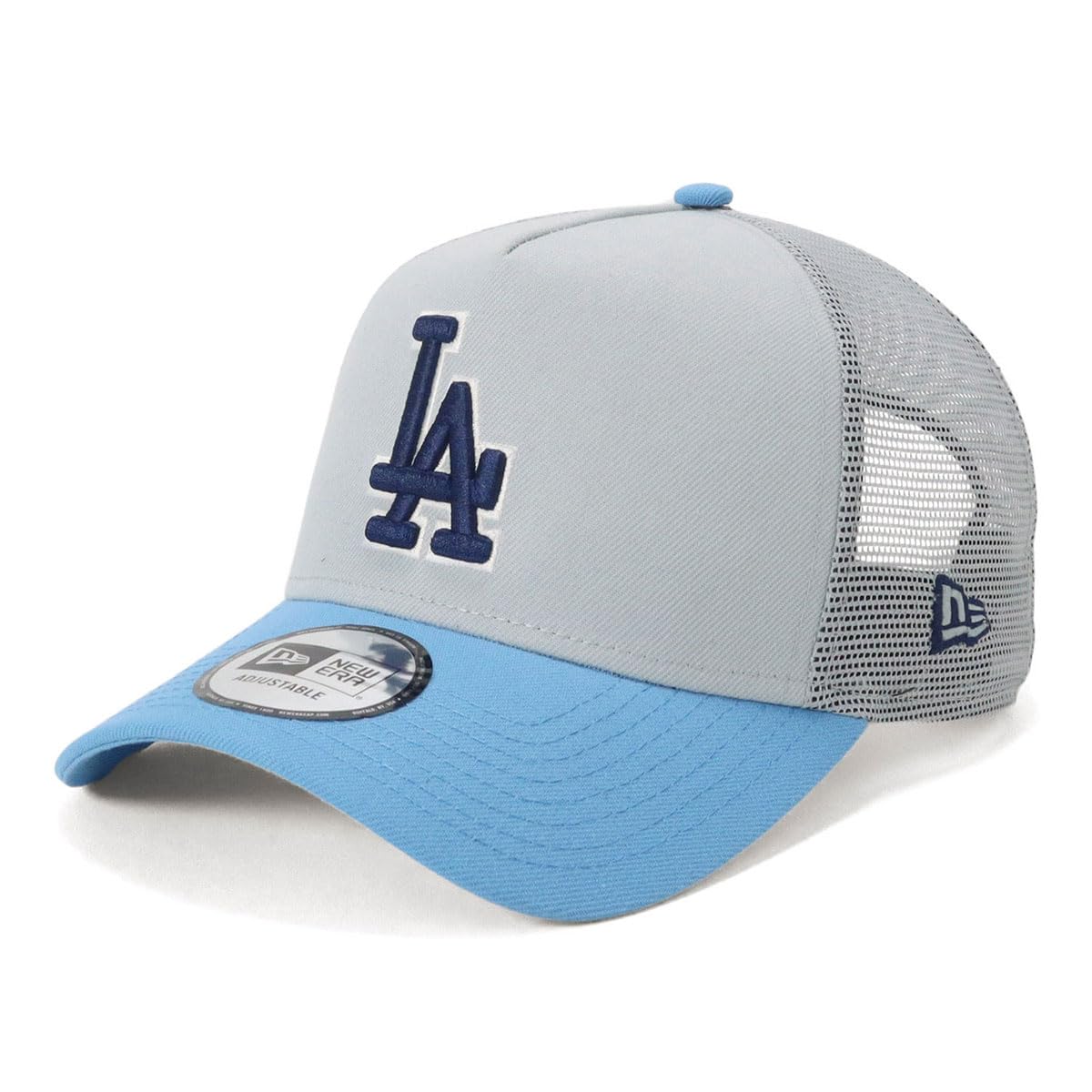

New Era 9Forty Trucker CS Color Snow Gray Radiant Blue MLB Los Angeles Dodgers Mesh Cap MLB ONSPOTZ Exclusive LA Snow Free Shipping A-Frame 2-Tone