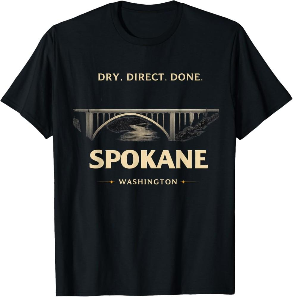 Spokane Washington Dry Direct Done Bridge Graphic Design T-Shirt
