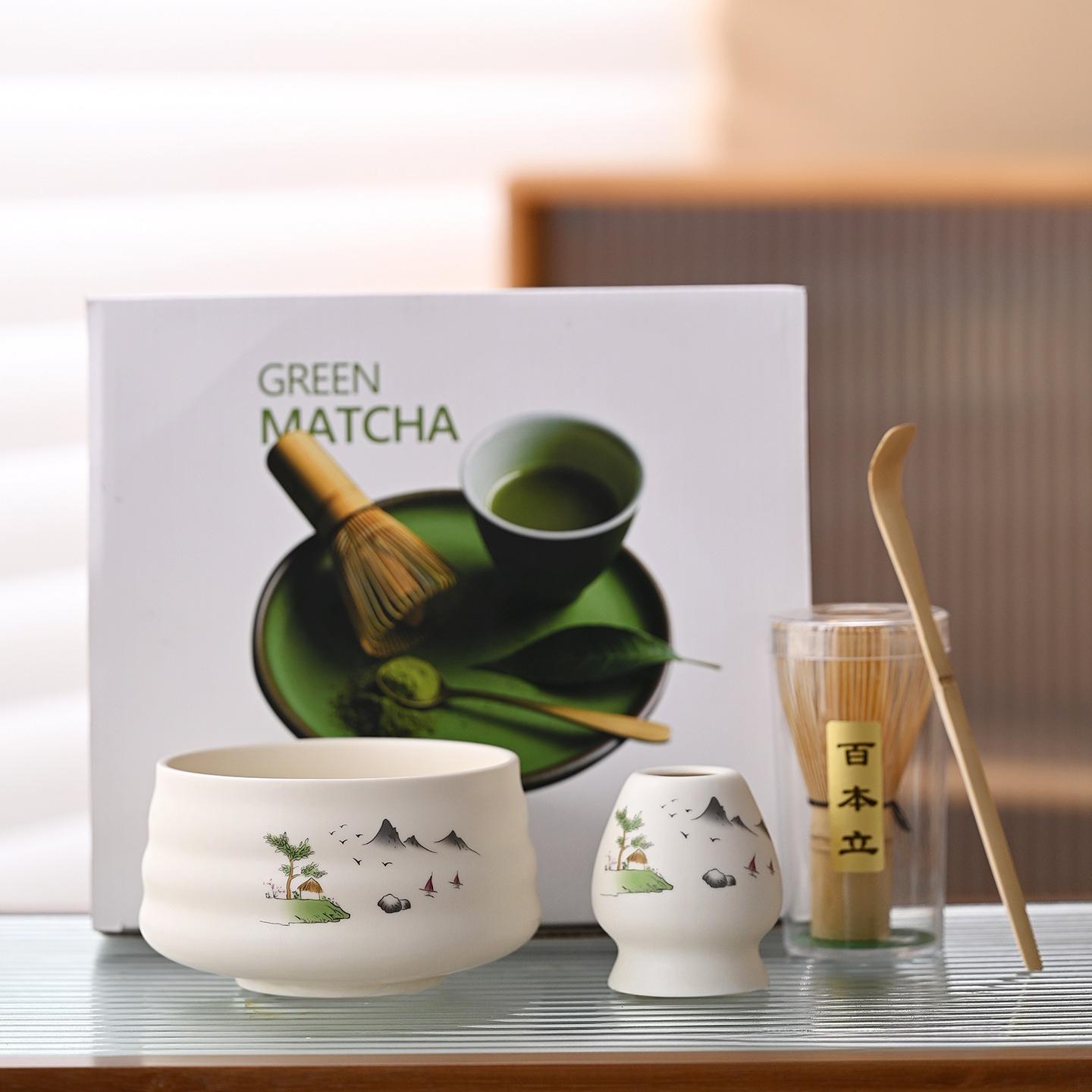 

4/5/8 Japanese Matcha Tea Set Whisk Stand Tea Ceremony Matcha Bowl Grinder Brushes Tea- Tools Holder Tea-making Tea Accessories
