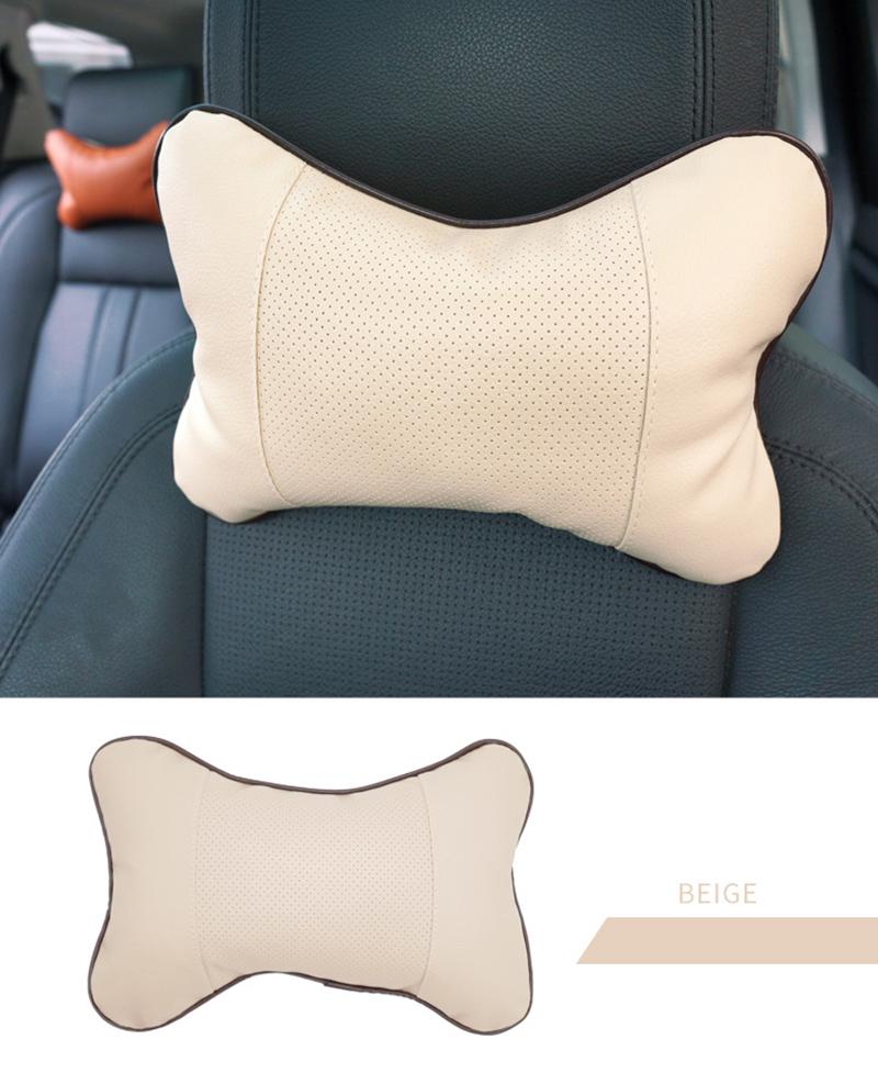 Premium Leather Travel Car Seat Headrest Pillow With Superior Neck Support And Comfort