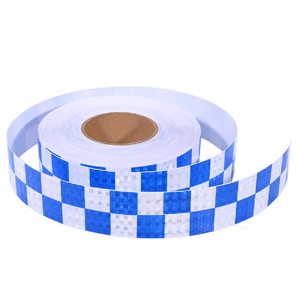 50mmx10m Shining Grid Reflective Warning Self-adhesive Waterprood High Reflection Red Yellow Black Fluorescent Stikcer For Truck