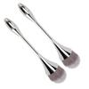 2pcs Soft Bristles Nail Art Powder Brush Ergonomic Handle Powder Remover Brush  For Manicure Use