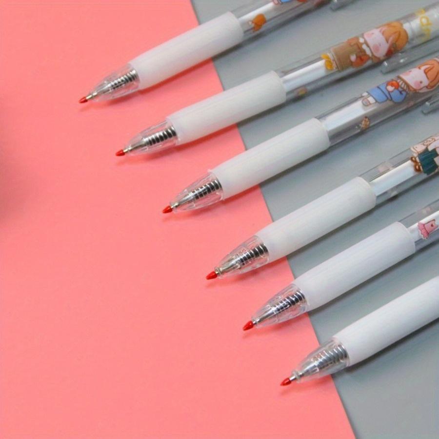 Back to school 10pcs 0.5mm Cartoon characters shape Retractable Neutral pen, Quick-drying student Black stationery water-based pen, Office writing