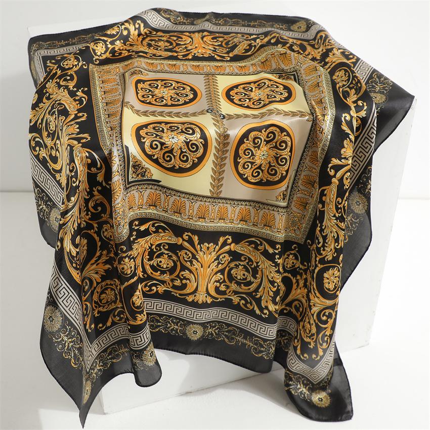 Design Satin Silk Shawl Hijab Scarf Women Fashion Summer Sunscreen Beach Stole Wraps Bufanda Female Headkerchief Echarpe