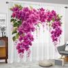 2pcs - Purple Peony Polyester Curtains, Rod Bag Curtains 42 * 84, Bedroom Living Room, Home Room Decoration
