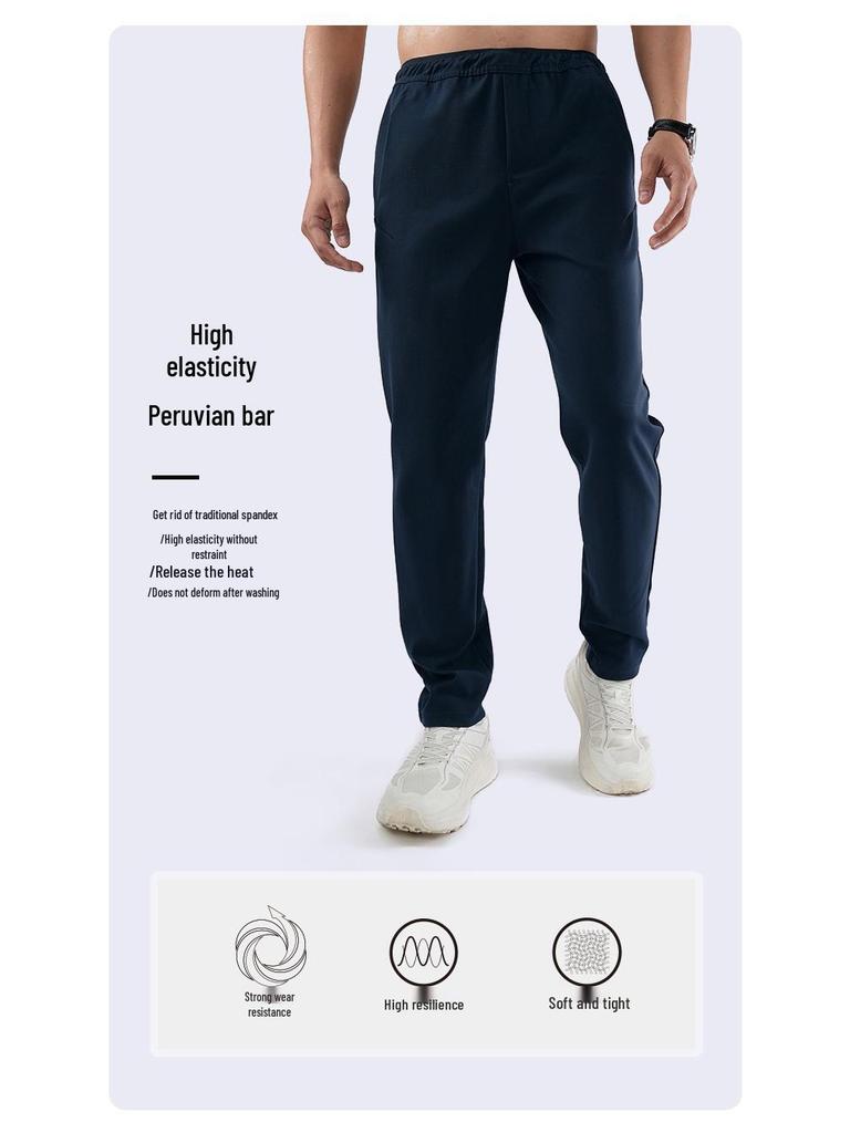 Di Jia Pánské Slim Fit Business Sportovní Kalhoty - Ležérní, S Manžetou, Trendy Outdoorové Oblečení