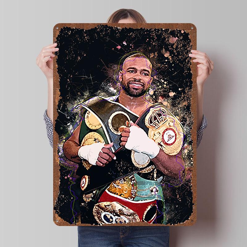 Roy Jones Jr Boxer Metal Posters Custom Vintage Metal Signs Wall Art Retro Tin Plaque for Man Cave Decoration Bedroom Desk Decor