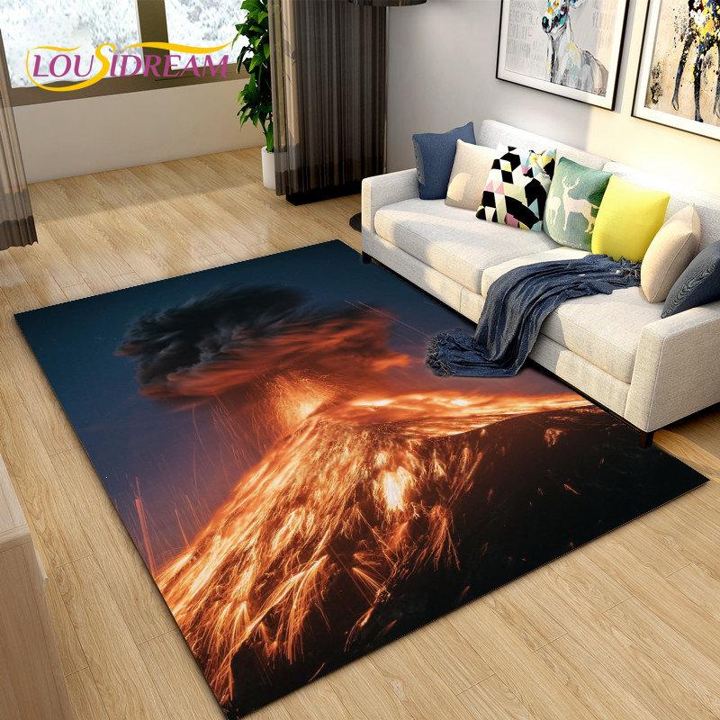 Volcanic Magma Series Area Rug Large,Carpet Rug for Living Room Bedroom Kitchen Doormat Decoration, Kids Play Non-slip Floor Mat
