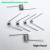 10 stuks 1,4 mm Draad 304 Roestvrij Staal Rechtsdraaiende Torsieveer 3/6/9 Wikkelingen 60-180 Graden Corrosiebestendige Torsieveer