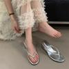 Rhinestone with Sloping Heel Flip-flops Female Summer Casual Wear Holiday Beach Temperament Fashionable Cool Slippers