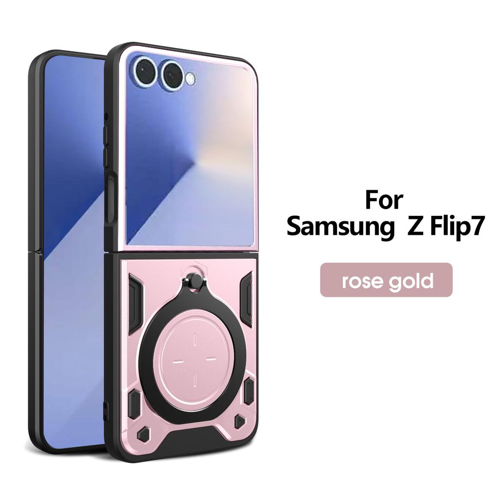 case for Samsung Z FLIP 7 6 5 4 rotating bracket protective case Shock Proof Anti-Fingerprint tough shell plian full coverage
