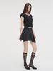 Etmont Strap Shirring Mini Skirt Black