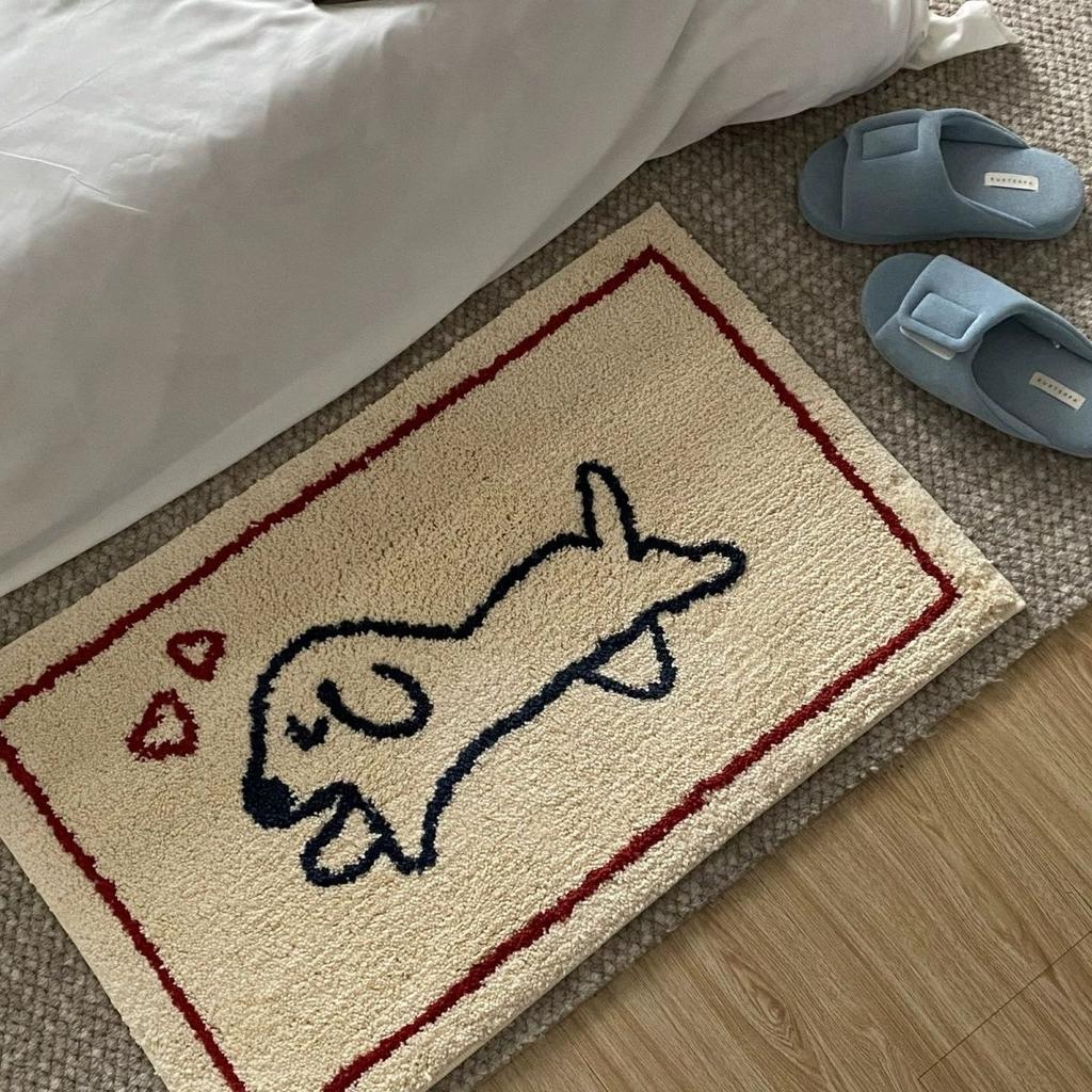 Uroczy Zwierzę Miłość Serce Szczeniak Dywan Pluszowy Ciepły Antypoślizgowy Wejście do Sypialni Dywan Styl Ins Dekoracja Domu Mata Podłogowa