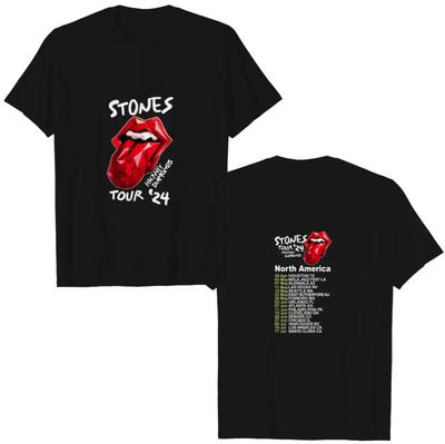 2024 Men T Shirt Casual The Rolling Tour 2024 Stone T-shirt Heavyweight T-shirt