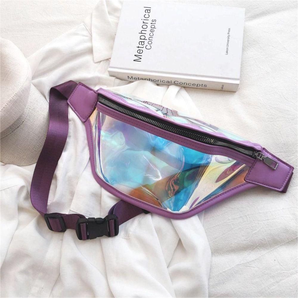 Waist Packs Transparent Waist Bag Laser Fanny Pack Woman Waist Packss Men Bag Shoulder Backpack