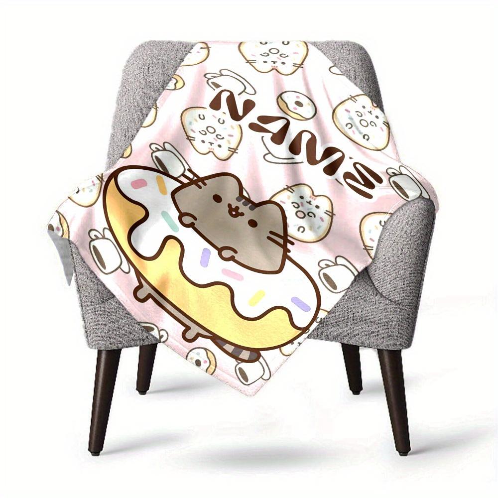 Cute Cat With Roses Home Customization Blankets Soft Cozy Lightweight Allseason Multipurpose Blanket For Picnics Sofas Offices Beds Living Rooms